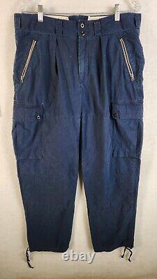 Vtg Polo Ralph Lauren Mens Military Surplus Style Cargo Pants Navy Size 34x34