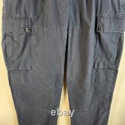 Vtg Polo Ralph Lauren Mens Military Surplus Style Cargo Pants Navy Size 34x34