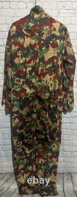 Vtg Swiss Army Alpenflage Taz 83 Coveralls Sz 50-82 Camouflage Tanker 80's