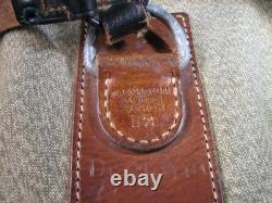 Vtg Swiss Army Military Backpack Rucksack Salt Pepper Canvas Leather Zürich