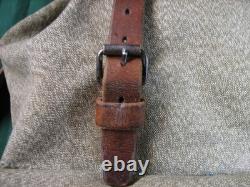 Vtg Swiss Army Military Backpack Rucksack Salt Pepper Canvas Leather Zürich