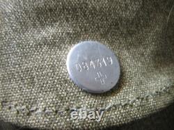 Vtg Swiss Army Military Backpack Rucksack Salt Pepper Canvas Leather Zürich