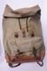 Vtg Swiss Army Military Backpack Rucksack Salt And Pepper Canvas & Leather