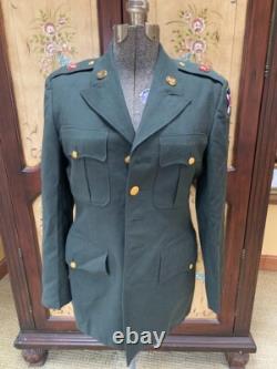 Vtg Us Army Military Mens Lot 1950's Uniforms Clothing Pins Patches
