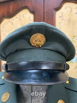 Vtg Us Army Military Mens Lot 1950's Uniforms Clothing Pins Patches