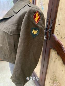 Vtg Us Army Military Mens Lot 1950's Uniforms Clothing Pins Patches