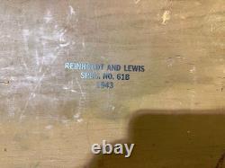 Vtg WW2 US Army Military Wooden Foot Locker Chest & Tray Reinholdt & Lewis 1943