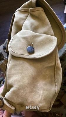 Vtg WWII US Army M-1936 Canvas Musette Field Bag M36 WW2 Exc