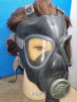 Vtg WWII VIETNAM US Marine Airforce Military Army Black Rubber Gas Mask. OBO