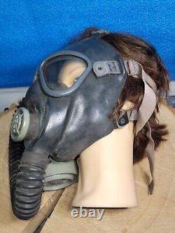 Vtg WWII VIETNAM US Marine Airforce Military Army Black Rubber Gas Mask. OBO