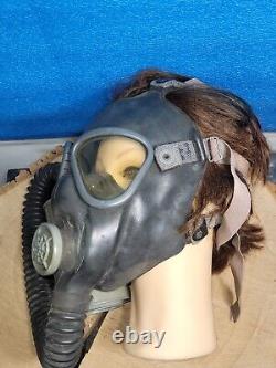 Vtg WWII VIETNAM US Marine Airforce Military Army Black Rubber Gas Mask. OBO