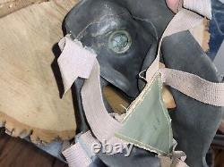 Vtg WWII VIETNAM US Marine Airforce Military Army Black Rubber Gas Mask. OBO