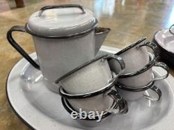 WW II ARMY OFFICER'S MESS KIT RARE Military w Enamelwear Plates Coffee Pot etc