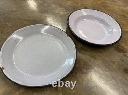 WW II ARMY OFFICER'S MESS KIT RARE Military w Enamelwear Plates Coffee Pot etc