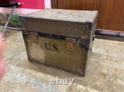 WW II ARMY OFFICER'S MESS KIT RARE Military w Enamelwear Plates Coffee Pot etc