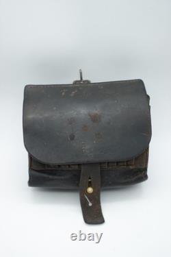 WW1 Swiss Army Military Leather Bag Ammo Pouch Vetterli S. A. Rare 1892 cavalry