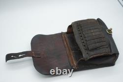 WW1 Swiss Army Military Leather Bag Ammo Pouch Vetterli S. A. Rare 1892 cavalry