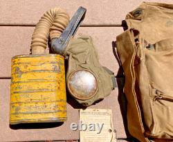 WW1 US Army Military AEF Gas Mask Field Gear Equipment with Bag
