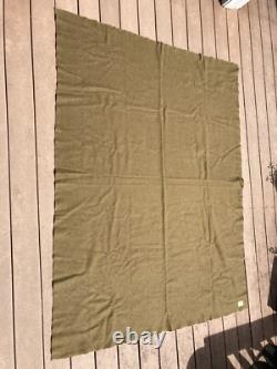 WW1 US Army Military AEF Green Wool Blanket Quartermaster Depot Field Gear