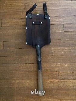 WW2 1939 Shovel Swiss Army Military Antique Leather Case Sheath 1939 P Waeber