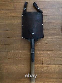 WW2 1939 Shovel Swiss Army Military Antique Leather Case Sheath 1939 P Waeber