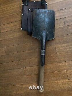 WW2 1939 Shovel Swiss Army Military Antique Leather Case Sheath 1939 P Waeber