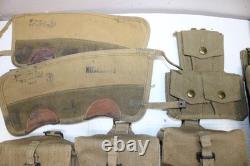 WW2 Era British Field Gear Army Military Canvas Backpack Belt Ammo Pouch Set A