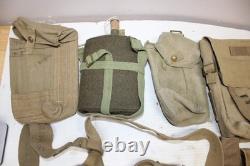 WW2 Era British Field Gear Army Military Canvas Backpack Belt Ammo Pouch Set B