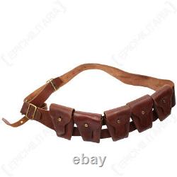 WW2 Original Lee Enfield 5 Pocket Bandolier South African Leather Military Gear