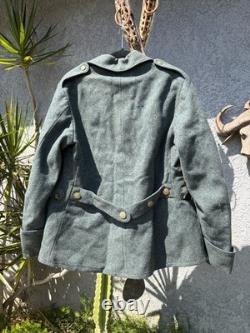 WW2 Swiss Army Jacket Wool Military Pea Coat SZ M L Rare 40s / 50s Vintage