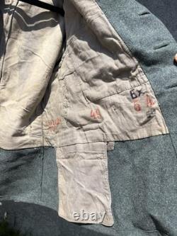 WW2 Swiss Army Jacket Wool Military Pea Coat SZ M L Rare 40s / 50s Vintage