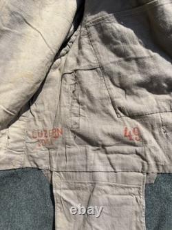 WW2 Swiss Army Jacket Wool Military Pea Coat SZ M L Rare 40s / 50s Vintage