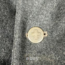 WW2 Swiss Army Jacket Wool Military Pea Coat, size L -XL Rare 1941 Vintage