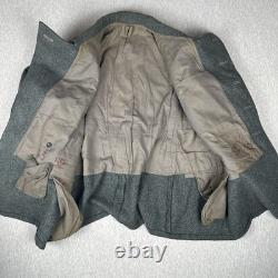 WW2 Swiss Army Jacket Wool Military Pea Coat, size L -XL Rare 1941 Vintage