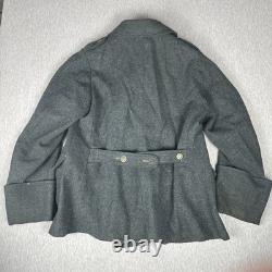 WW2 Swiss Army Jacket Wool Military Pea Coat, size L -XL Rare 1941 Vintage
