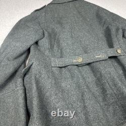 WW2 Swiss Army Jacket Wool Military Pea Coat, size L -XL Rare 1941 Vintage