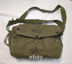 WWII 1942 US Military Army Lightweight Service Gas Mask, Sz Small with Filter, Bag