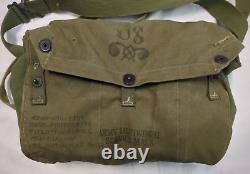 WWII 1942 US Military Army Lightweight Service Gas Mask, Sz Small with Filter, Bag