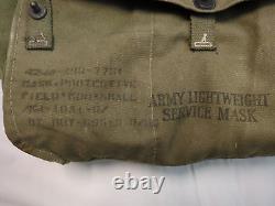 WWII 1942 US Military Army Lightweight Service Gas Mask, Sz Small with Filter, Bag