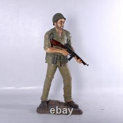 WWII Soldier Life Size Statue Military Army Surplus Theme Decor Prop Display