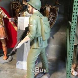 WWII Soldier Life Size Statue Military Army Surplus Theme Decor Prop Display