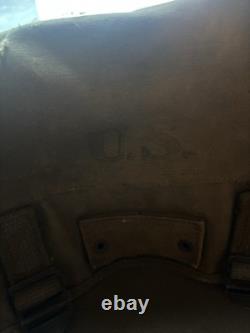 WWII US Army M1936 Musette Field Bag with M1936 Suspenders Original Military