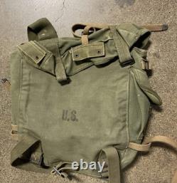 WWII Vtg US Army Military Field Pack Combat rucksack backpack