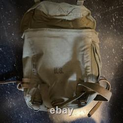 WWII Vtg US Army Military Field Pack Combat rucksack backpack