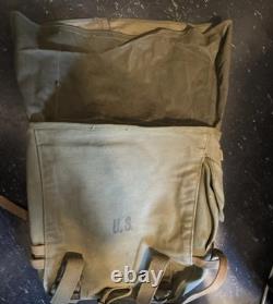 WWII Vtg US Army Military Field Pack Combat rucksack backpack