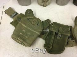 WWII WW2 US Military Army Belt First Aid Pouch 2 Canteens Ammo Cups