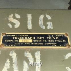 Winslow Company US Army Signal Corps Telegraph Set TG-5-B Military Surplus