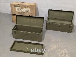 World War II US Army Military M6 Steel Chest Lockable Storage Case MBC Tool Box