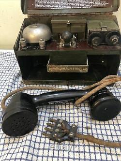 Ww2 Military Telephone Set D Mk V Morse Key With Phone Handset Ya1853