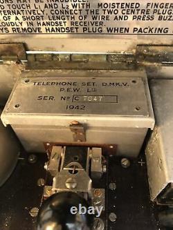 Ww2 Military Telephone Set D Mk V Morse Key With Phone Handset Ya1853